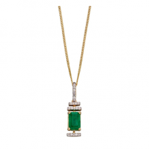 EMERALD/10 DIAMONDS PENDANT CHAIN